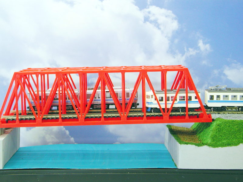 「赤い鉄橋」ジオラマ全景