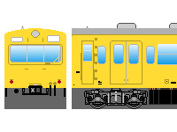 国鉄101系（カナリア・2～3両編成）のペーパークラフトへ