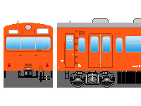 国鉄103系（初期型・オレンジ）のペーパークラフトへ